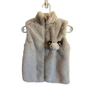 Mawico Switzerland Faux Fur Vest Taupe Baby 18 mo.